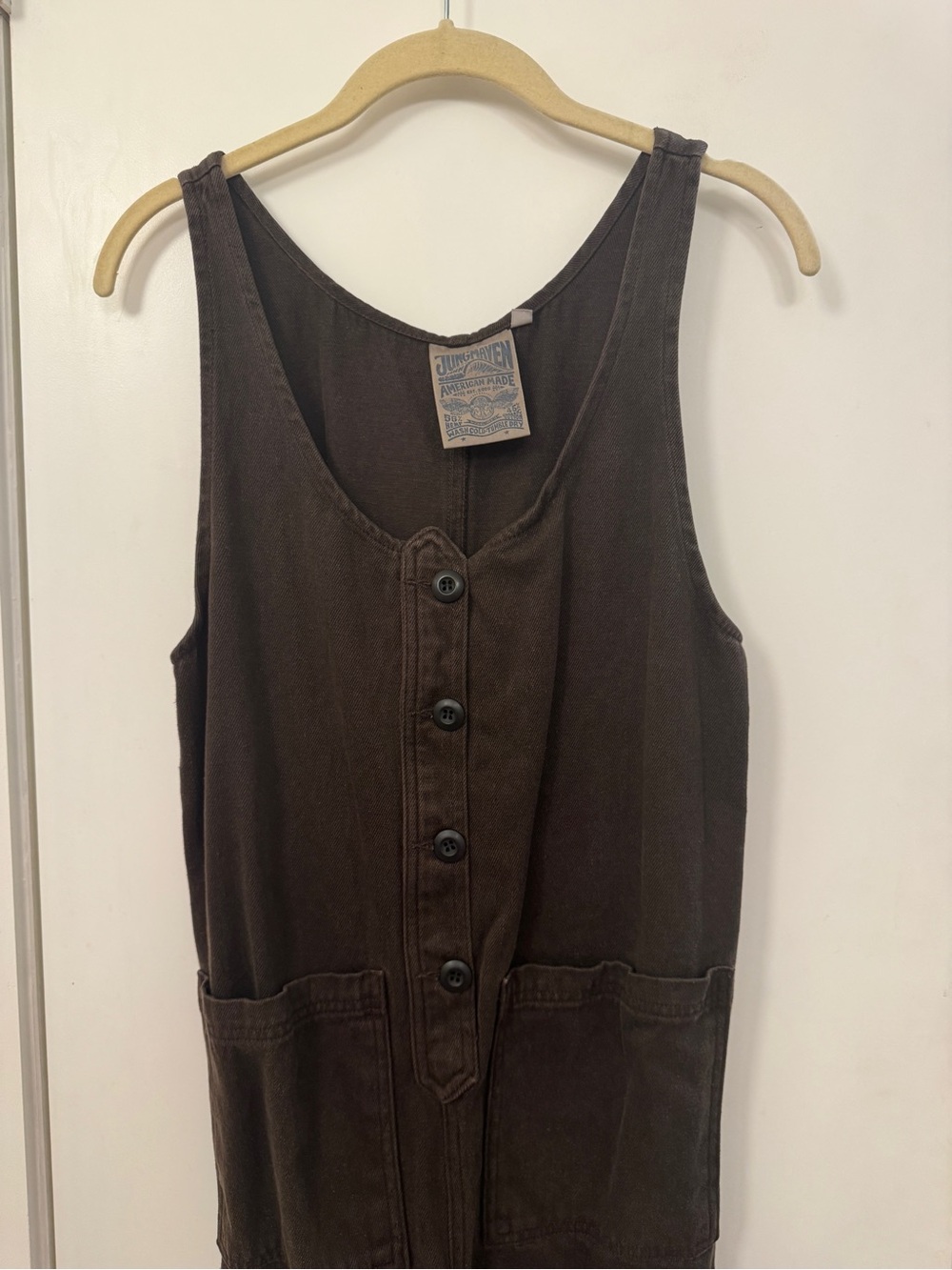 Jungmaven Brown Sleeveless Button-Front Jumpsuit - Picture 2 of 6